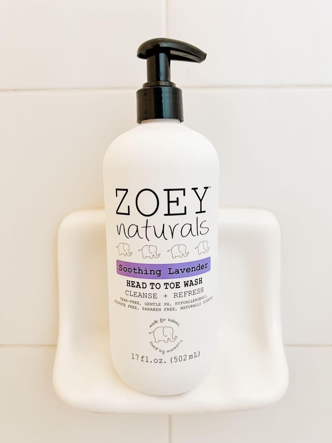 Zoey Naturals - Soothing Lavender Wash & Shampoo - Toddlers & Kids - With Tear-free, Paraben-Free