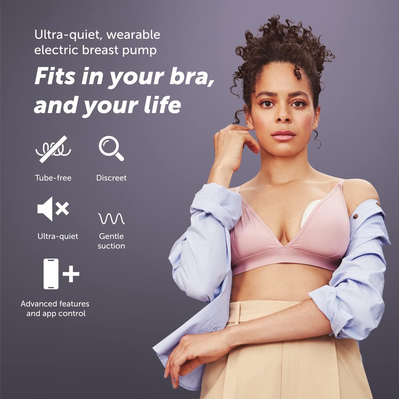 Elvie - Single, Wearable Breast Pump w/App - The Smallest & Quietest - Portable - Hands Free &