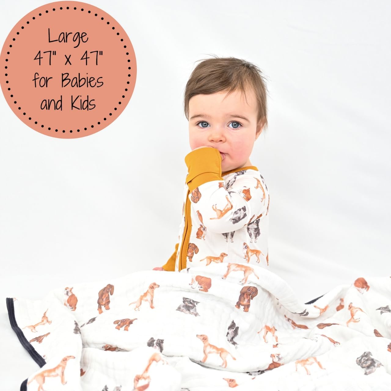 LollyBanks Muslin Baby Blanket 100% Organic Cotton, Muslin Quilt Lightweight, 6 Layers Baby