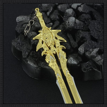 God of War Ragnarök Kratos Action Figures Game Toys Collection Keychain Desk Decoration Backpack Pendant Gift (Blade of Olympus)