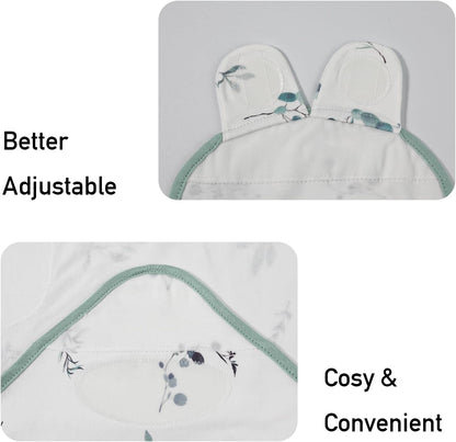 Baby Swaddle Sacks, 3-Pack Newborn Organic Cotton Swaddle Wrap, Adjustable Swaddling Blankets