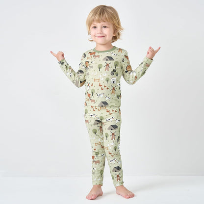 pureborn Baby Viscose From Bamboo Pajamas Set Pjs - Kids Toddler Girl Snug Fit Viscose Sleepwear 2pcs 18M-8Y