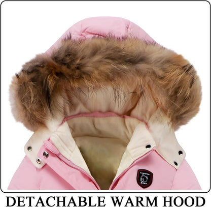 Toddler Winter Coat Baby Puffer Jacket Boy Hoodie Fleece Outerwear Clothes 0-5T