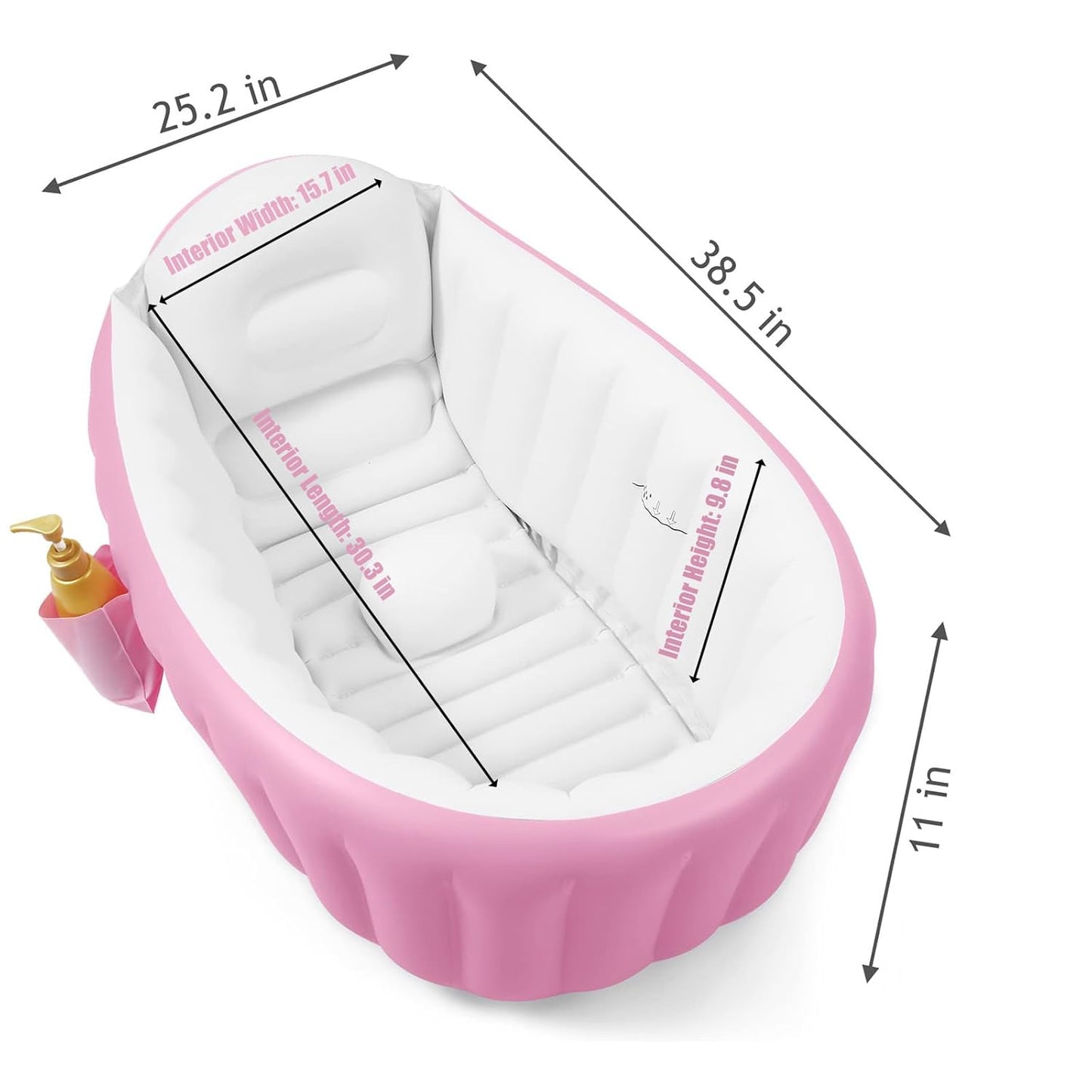 PandaEar Baby Inflatable Bathtub, Portable Travel Baby Infant Bath Tub Toddler Bathtub with Air