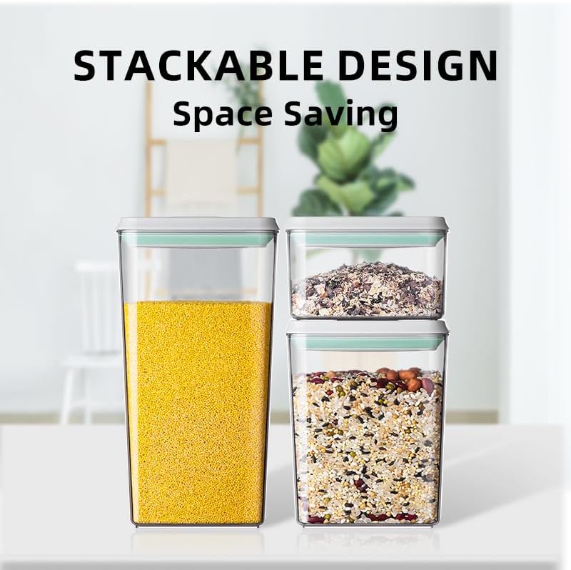 Ankou Pop Airtight Food Storage Containers with Lids- 3 Pcs Stackable One Button Opening Food