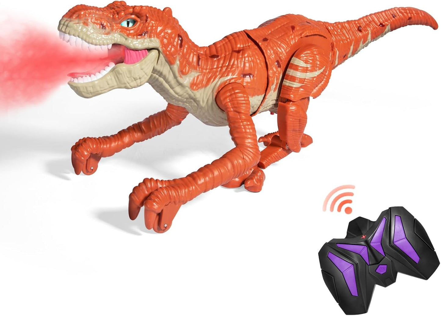 TEMI Large Remote Control Dinosaur Toy for Kids, Rc Simulated T-Rex Dinosaur Toy with Water Mist Spray, Light and Sounds, Electric Walking Dinosaur Robot for Boys Girls 3 4 5 6 7 Years