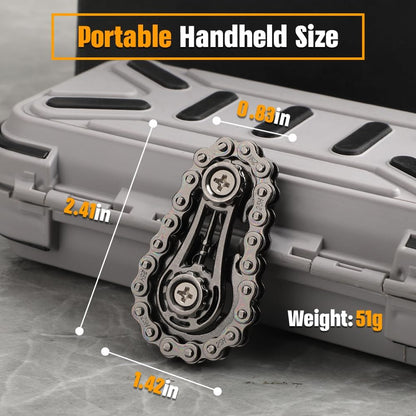 Cool Sprockets Fidget Chain, Hand Roller Toys for Kids Adults, Metal Transformable Sensory Bike