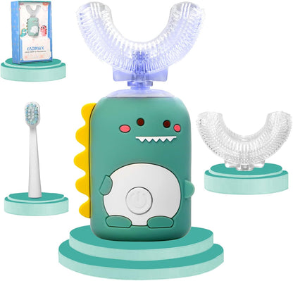 Kids U Shaped Electric Toothbrush for Age 2-12, Rechargeable Toddler Toothbrush with Smart Timer &