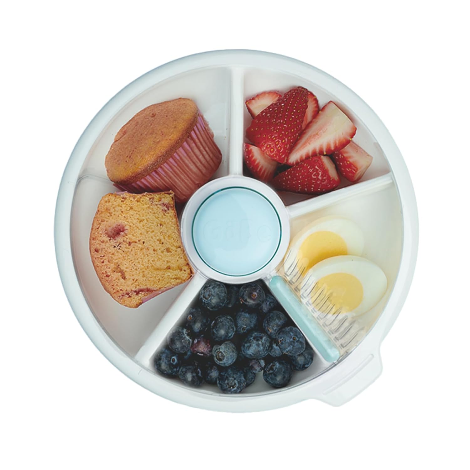 GoBe Kids Large Snack Spinner Slide Bundle with Hand Strap and Sticker Sheet - Reusable Snack