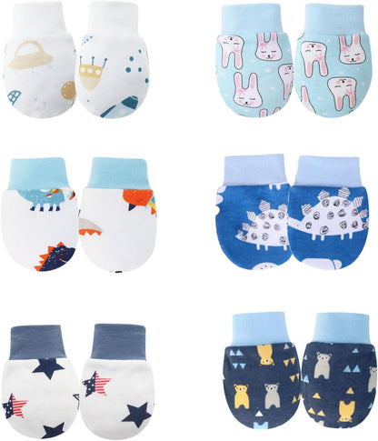 No Scratch Baby Mittens Newborn Infant Toddler Mittens Soft Elastic Wrist Gloves Mitten for 0-6 Months Boys Girls