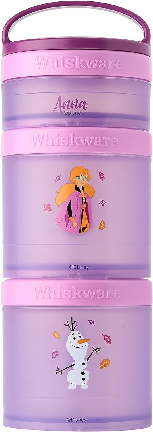Whiskware Disney Princess Frozen, Stackable Snack Containers for Kids, Durable Food Storage