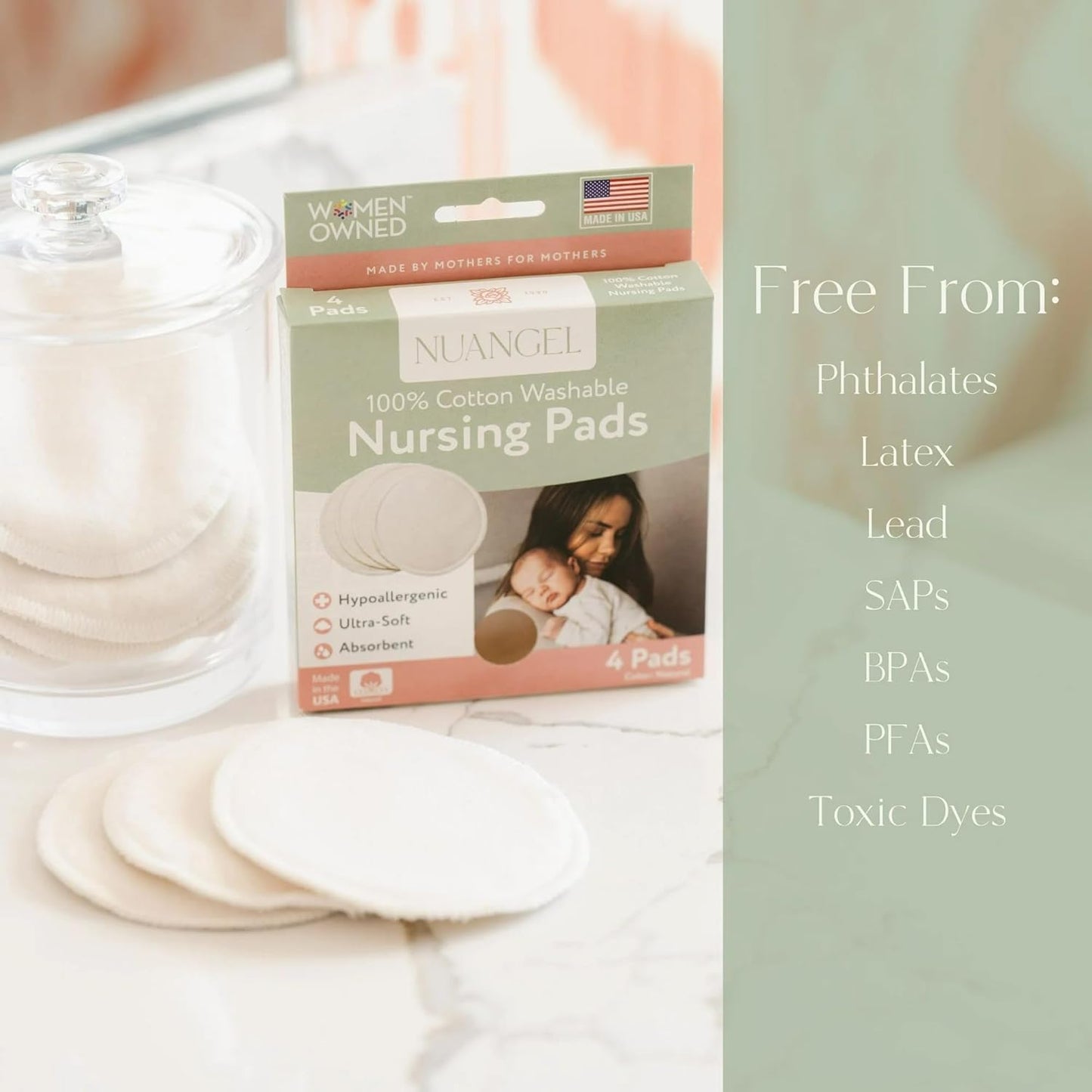 Natural Cotton Washable Nursing Pad, Essential for Newborn Care, Perfect Breast Pads for Leaking