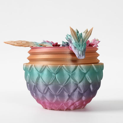 Easter Dragons 3D Printed Dragon Egg with Dragon Inside Crystal Dragon Fidget Toy for Adult Full Articulated Dragon for Home Office Decor