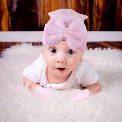 Baby Caps and Mittens Newborn Hospital Beanie Hats No Scratch Gloves Soft Babies Gift Set for Boys Girls