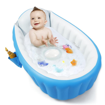PandaEar Baby Inflatable Bathtub, Portable Travel Baby Infant Bath Tub Toddler Bathtub with Air