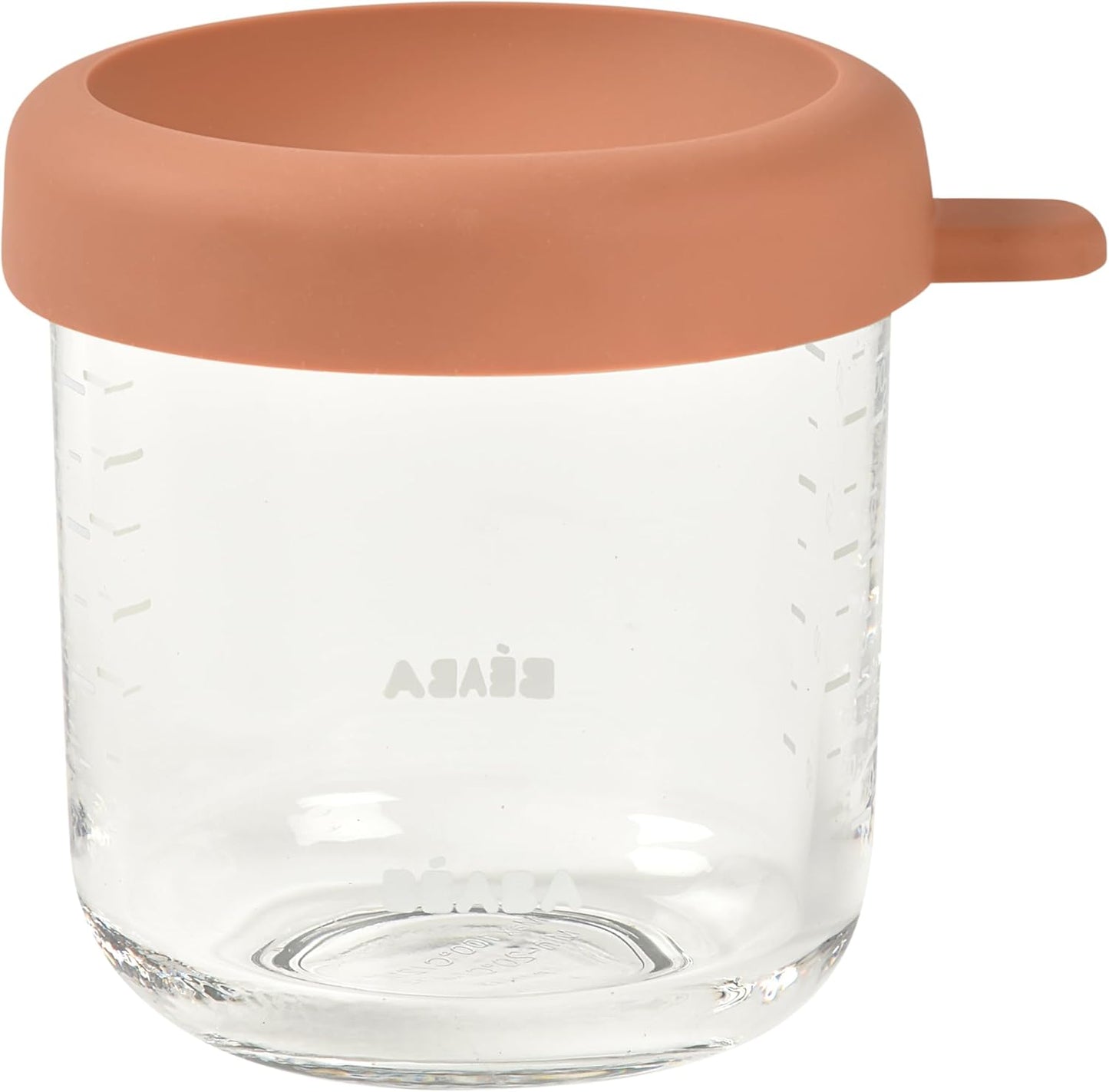 BEABA 8 oz Glass Baby Food Jars with Soft Silicone Air Tight Lids, Glass Storage Containers with