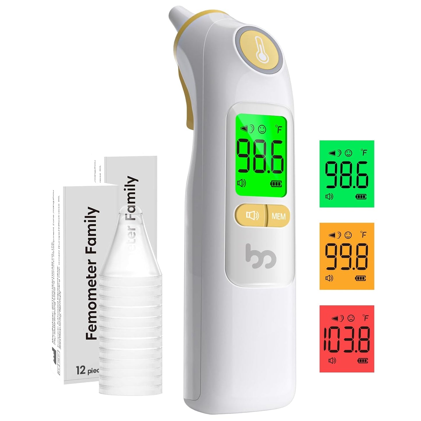 Ear Thermometer, Highly Accurate Ear Thermometer for Kids, Adults and Babies, 30 Memory Recall, 1s