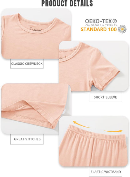 Jimonda Baby Boys Girls Pajama Sets Toddler Sleepwear Cool Jammies 2pcs Viscose from Bamboo PJs 18M-8Y