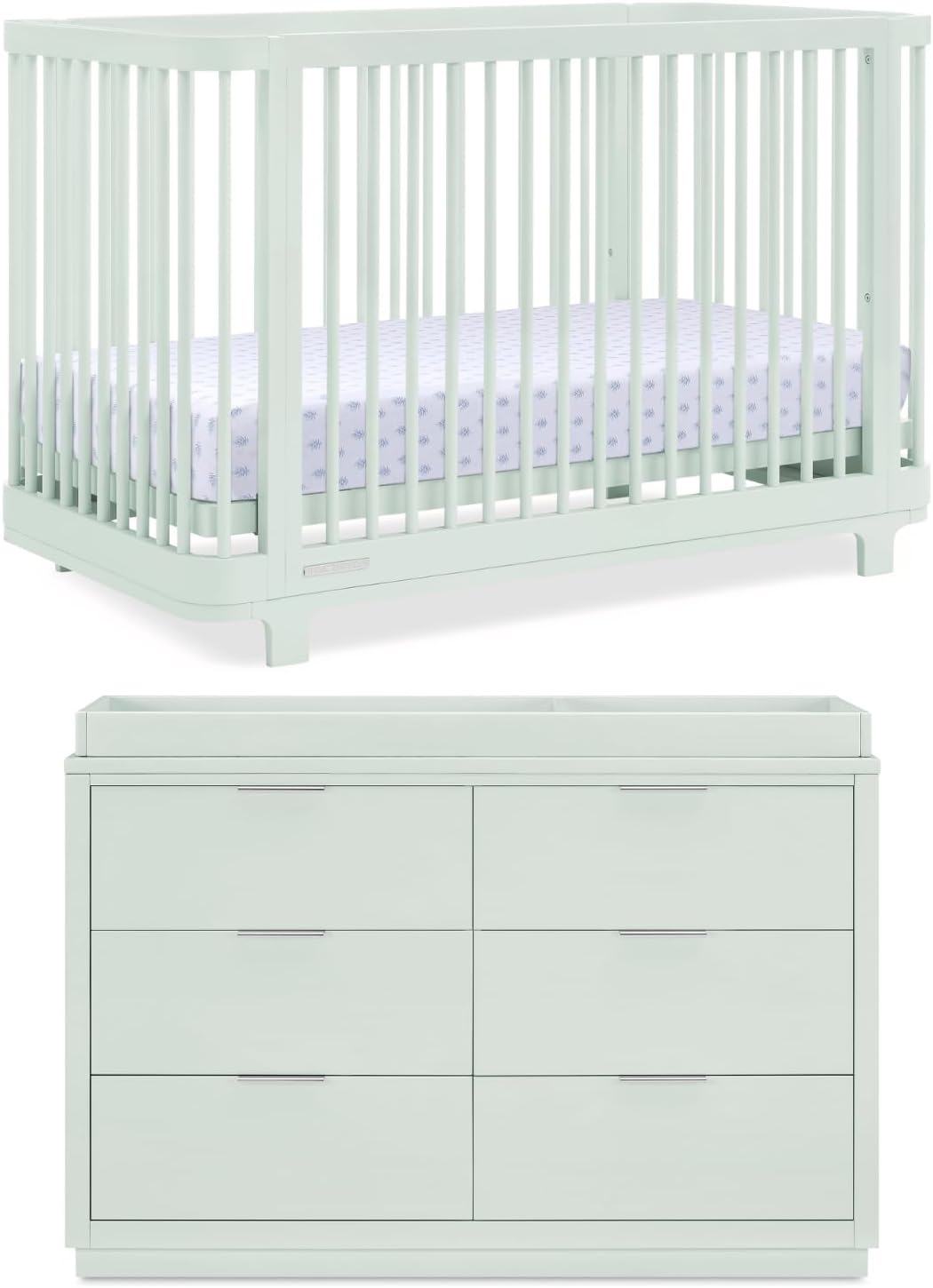 Delta Children Nest Crib and Dresser Nursery Furniture – 4-in-1 Convertible Crib | Forever 6 Drawer