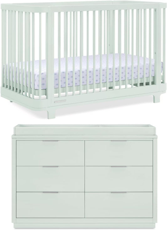 Delta Children Nest Crib and Dresser Nursery Furniture – 4-in-1 Convertible Crib | Forever 6 Drawer