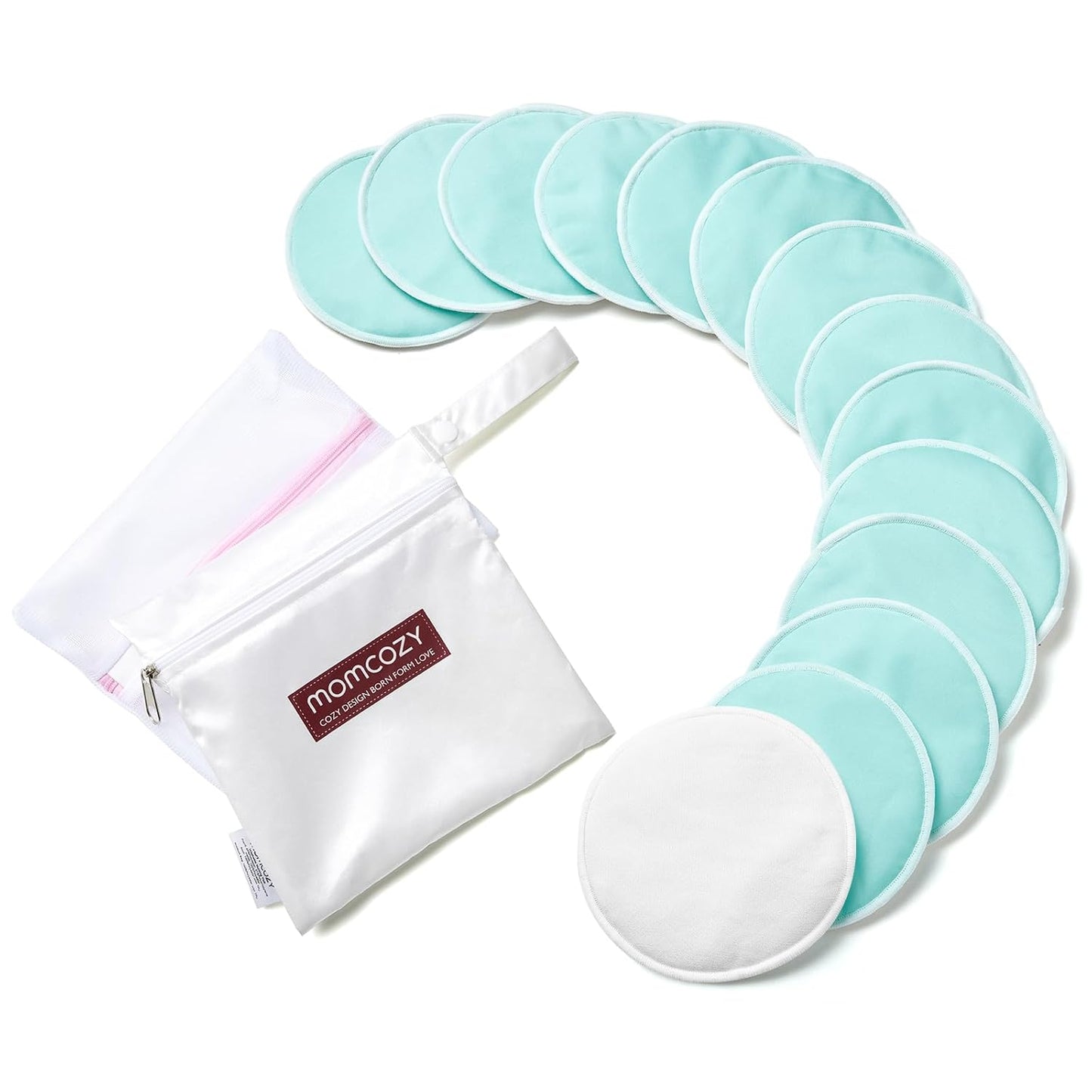Momcozy Reusable Breast Pads, Innovative Use of Absorbent Fabric & 4 Layers of Super Absorbent Core