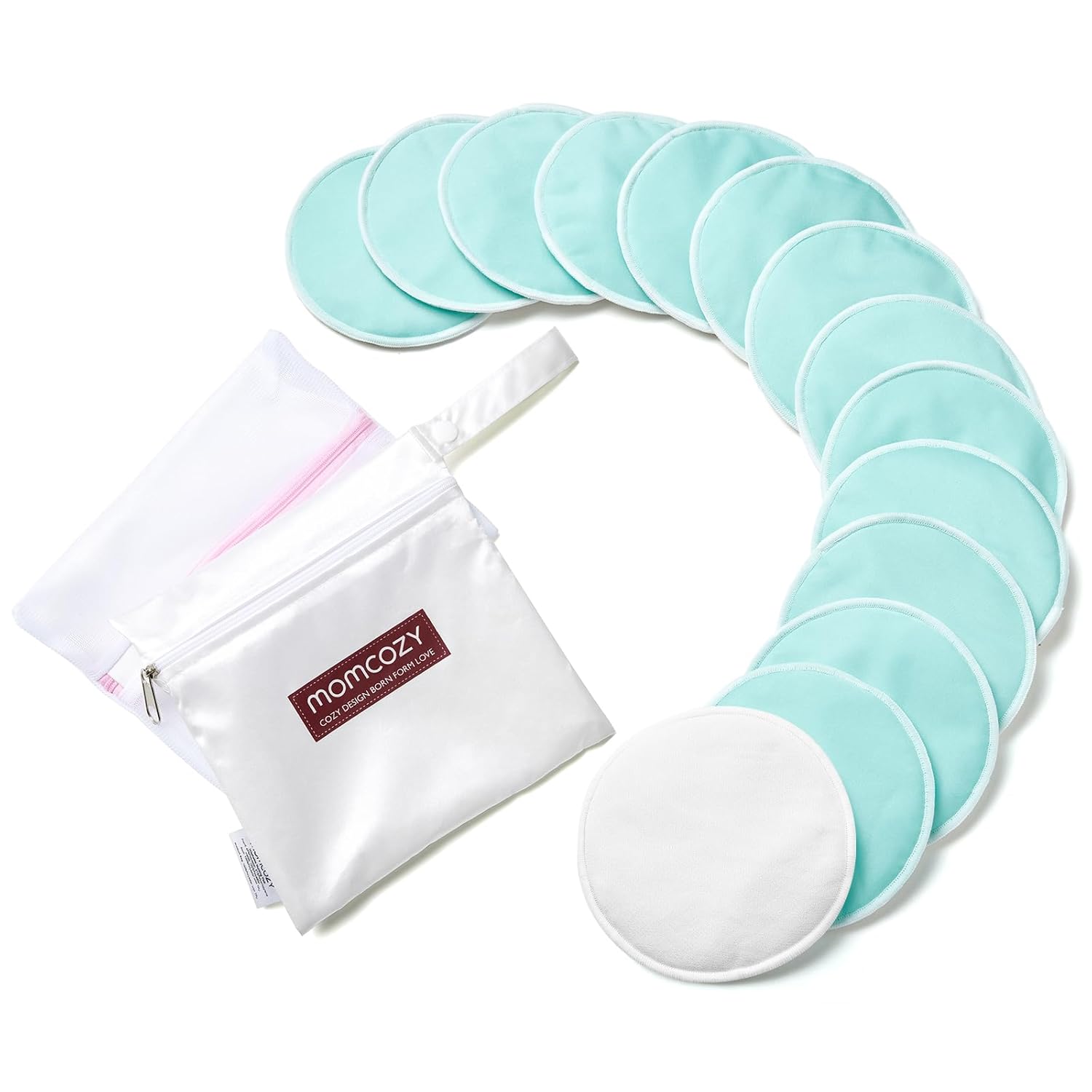 Momcozy Reusable Breast Pads, Innovative Use of Absorbent Fabric & 4 Layers of Super Absorbent Core