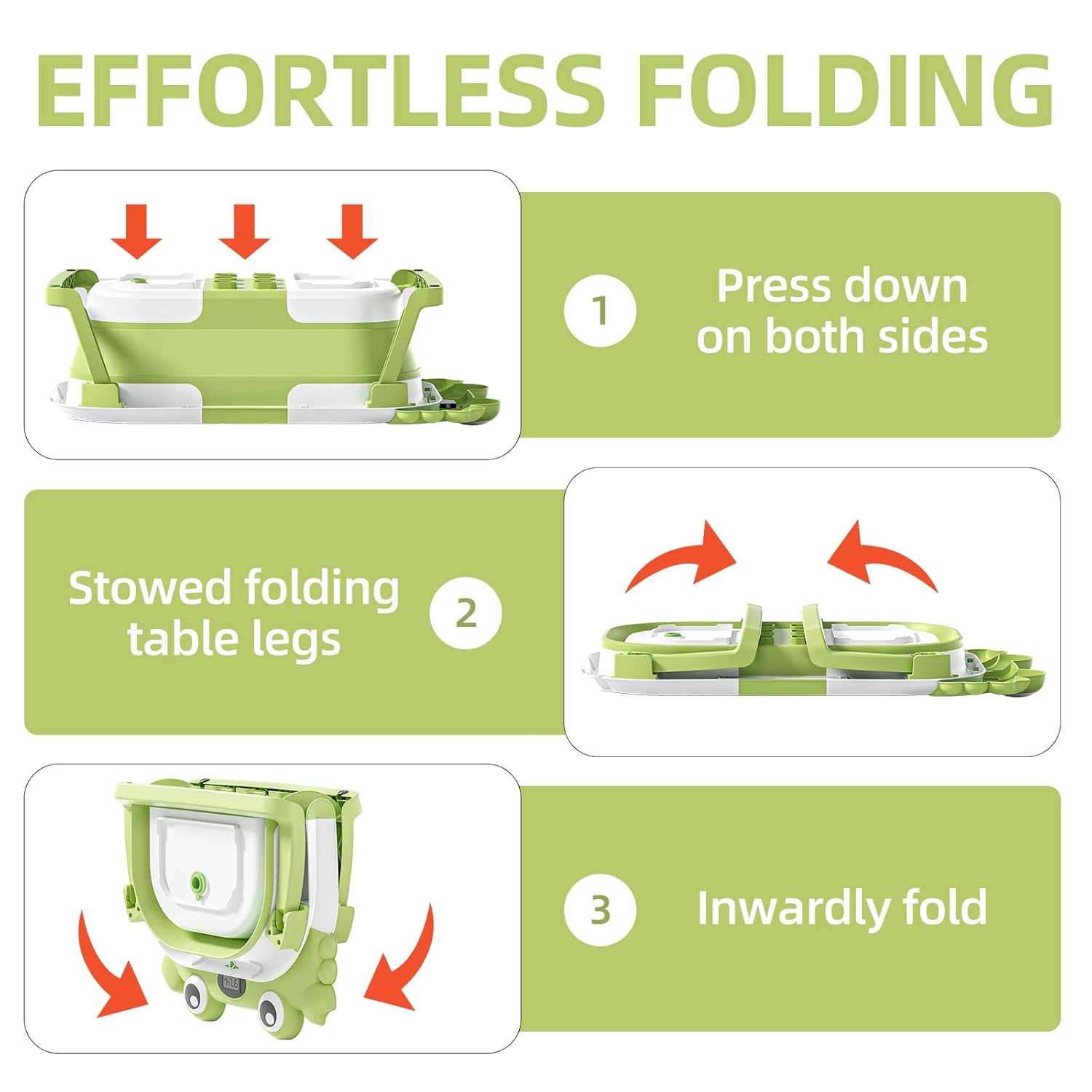 Collapsible Baby Bathtub for Newborns to Toddler with Real-time Temp Monitor & Floating