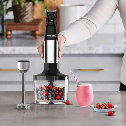 Courant Immersion Handheld Blender,4 in 1 400W Stick Blender, Variable Speed Stainless Steel
