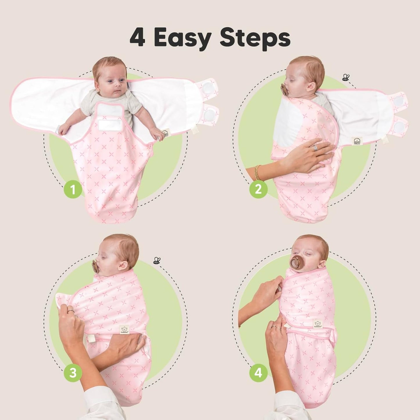 Baby Swaddle Sleep Sacks with Zipper - 3-Pack Swaddles for Newborns 3-6 Months, Infant, Baby Girls