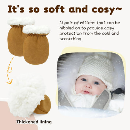 Cute Baby Mittens Newborn, No Scratch Baby Boy Mittens, Baby Girl Hat Gloves for Toddlers, Infant, Newborn