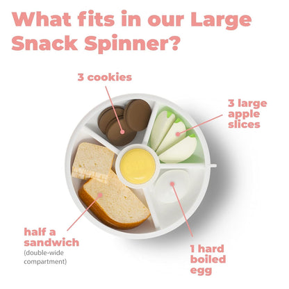 GoBe Kids Large Snack Spinner Slide Bundle with Hand Strap and Sticker Sheet - Reusable Snack