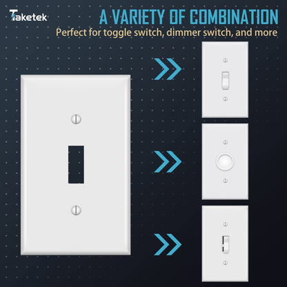 Light Switch Cover, Standard Size Toggle Light Switch Wall Plate,White, Wall Plates for Light