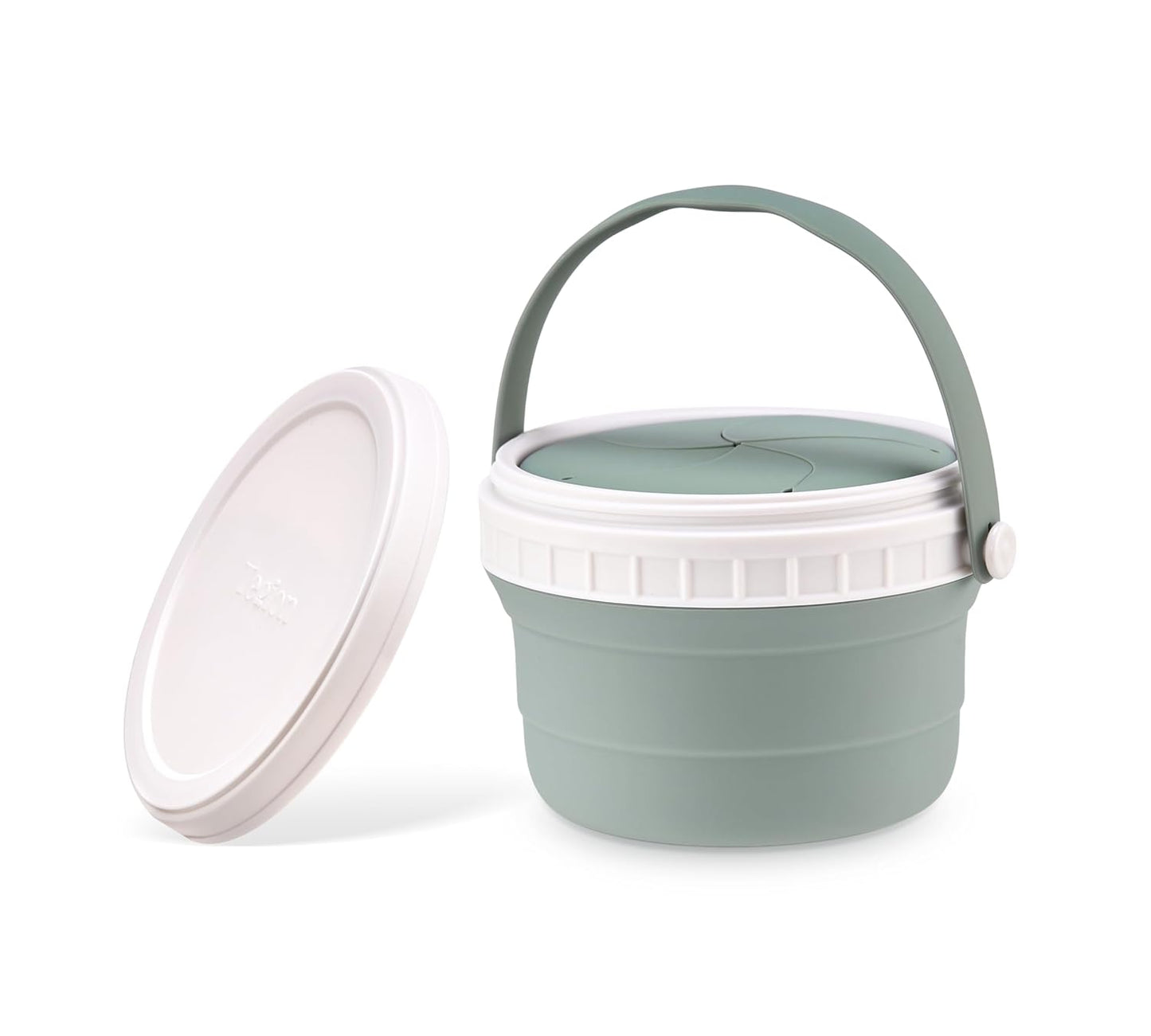 No Spill Silicone Toddler Snack Containers, Detachable Silicone Flap for Filling&Cleaning