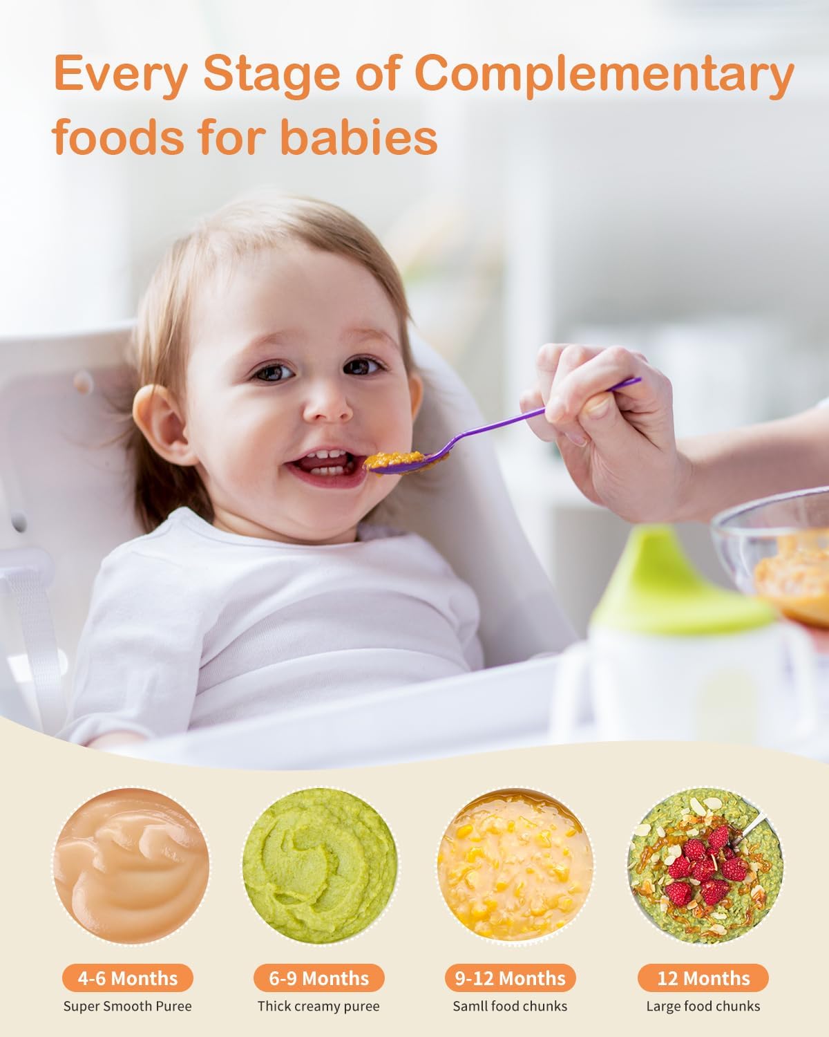 Baby Food Maker, HEYVALUE 13-in-1 Food Processor Set, Fruit, Vegatable, Meat, Baby Puree Blender
