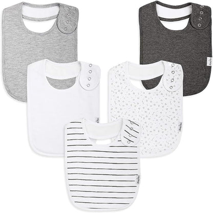 Organic Cotton Baby Bibs – Soft Teething & Drool Bib for Newborns & Toddlers – Hypoallergenic, Absorbent, Snaps