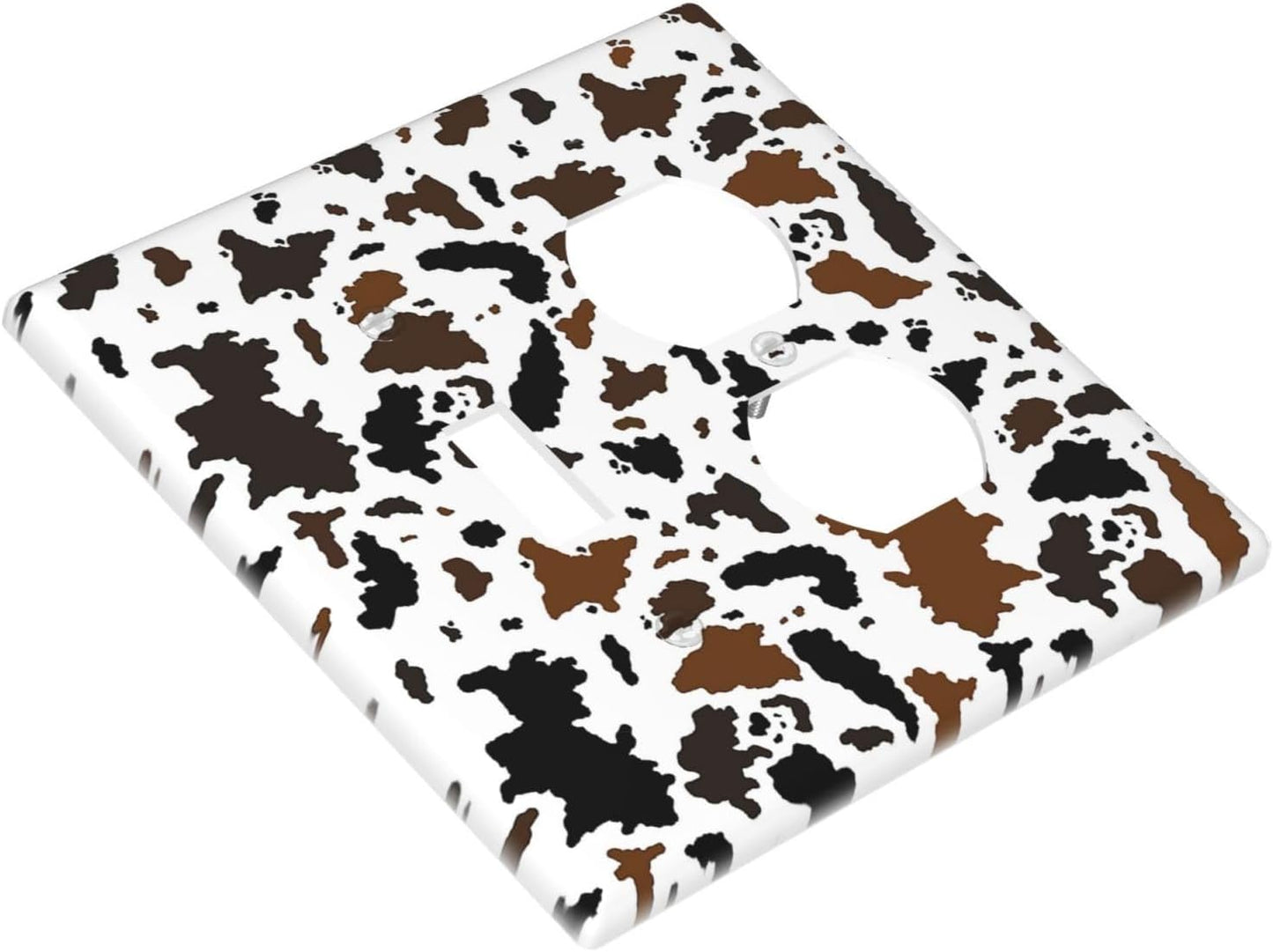 Wallplates Rustic Cowhide Highland Cow Milk Cow 1 Toggle 1 Duplex Switch Plate Electrical Gfci