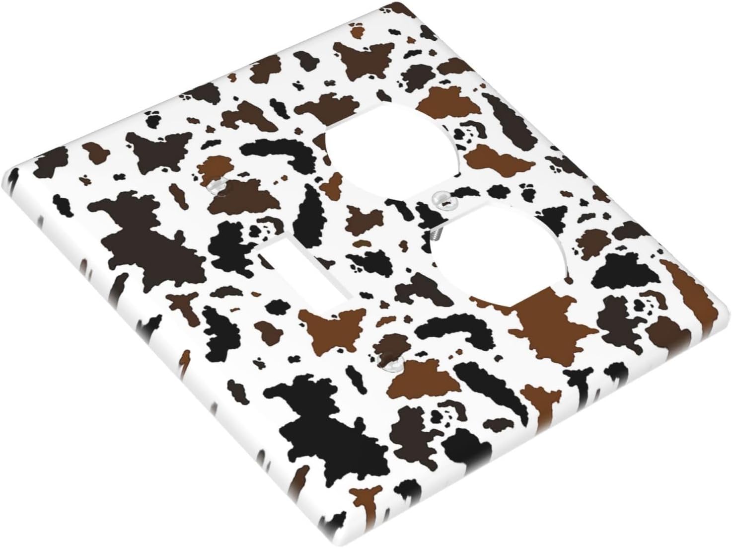 Wallplates Rustic Cowhide Highland Cow Milk Cow 1 Toggle 1 Duplex Switch Plate Electrical Gfci