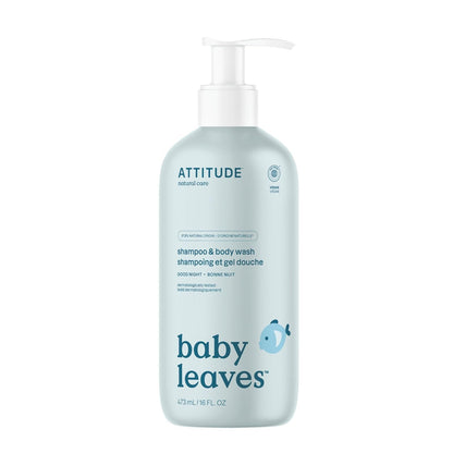 ATTITUDE 2-in-1 Shampoo and Body Wash for Baby, EWG Verified, Dermatologically Tested, Vegan, Good