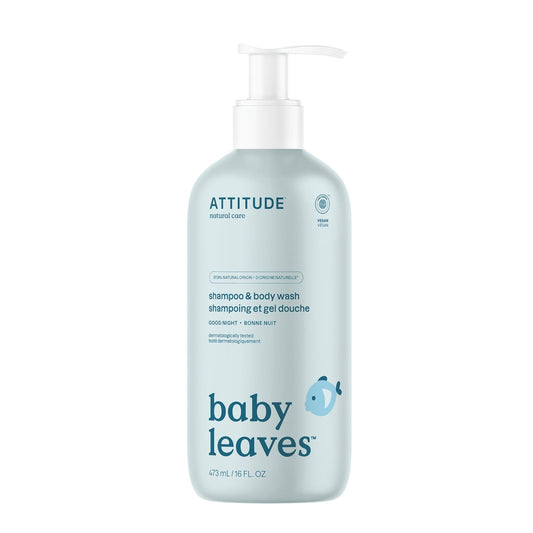ATTITUDE 2-in-1 Shampoo and Body Wash for Baby, EWG Verified, Dermatologically Tested, Vegan, Good