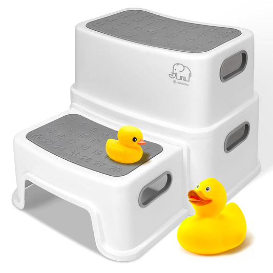 Forbena Toddler Step Stool for Bathroom Sink, 2 Step Stool for Kids Toilet Potty Training, Non-Slip