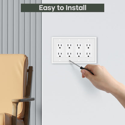 Light Switch Cover Plate White Classic Decorative Switch Plates Cover Bamboo Fiber Wall Plate Cover