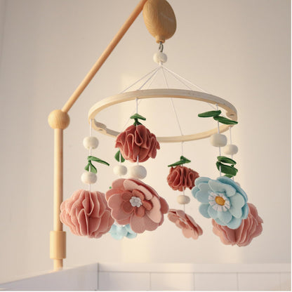 The Peanutshell Crib Mobile for Girls - Wooden Musical Baby Crib Mobile with 12 Lullabies