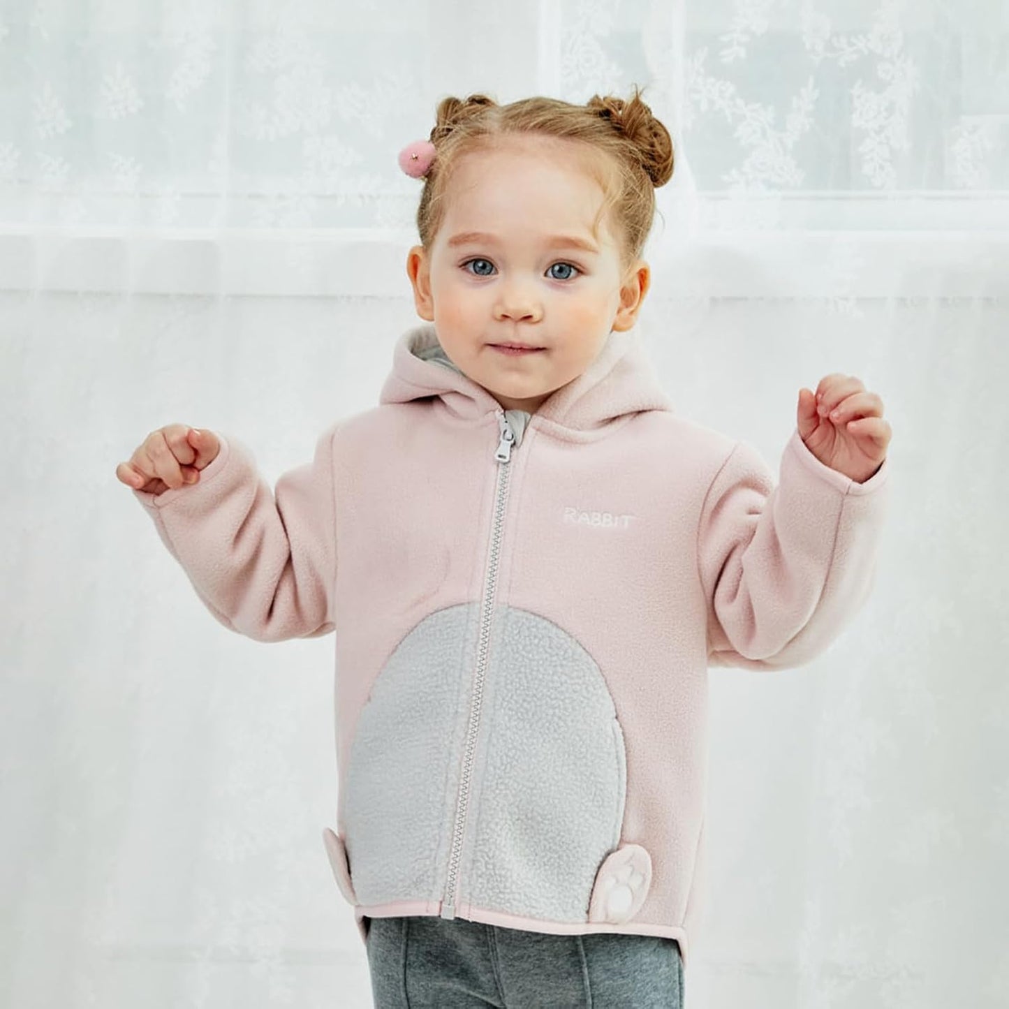 DAVE&BELLA Toddler Fleece Jacket, Baby Boys Girls Animal-shaped Hooded Zipper Long Sleeve Warm Spring Autumn Outerwear Coat