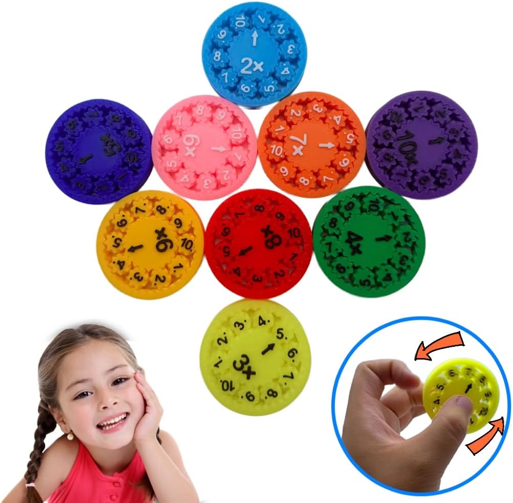 Math Fidget Spinner, Numbers Addition&Subtraction, Multiplication&Division Fidget Spinner, Fidget Learning Game Toy ,Math Game for Learning & Education Toys (9Pcs(Addition & Subtraction))