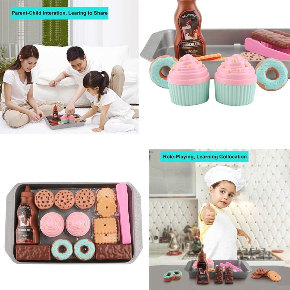 Elitoky Cookie Play Food Set, Play Food for Kids Kitchen - Play Kitchen Accessories - Play Baking