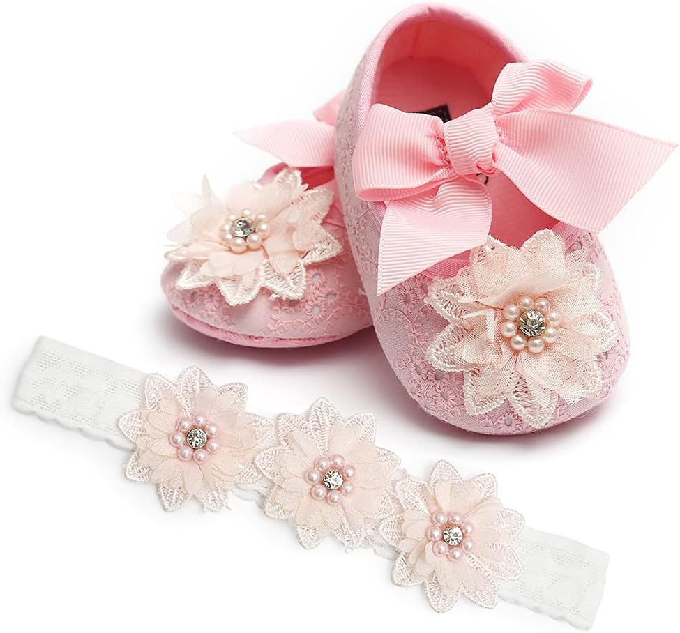 Baby Shoes Mary Jane Flats Non Slip Soft Sole Infant Toddler Sneakers First Walkers Party Christmas Dress Shoes