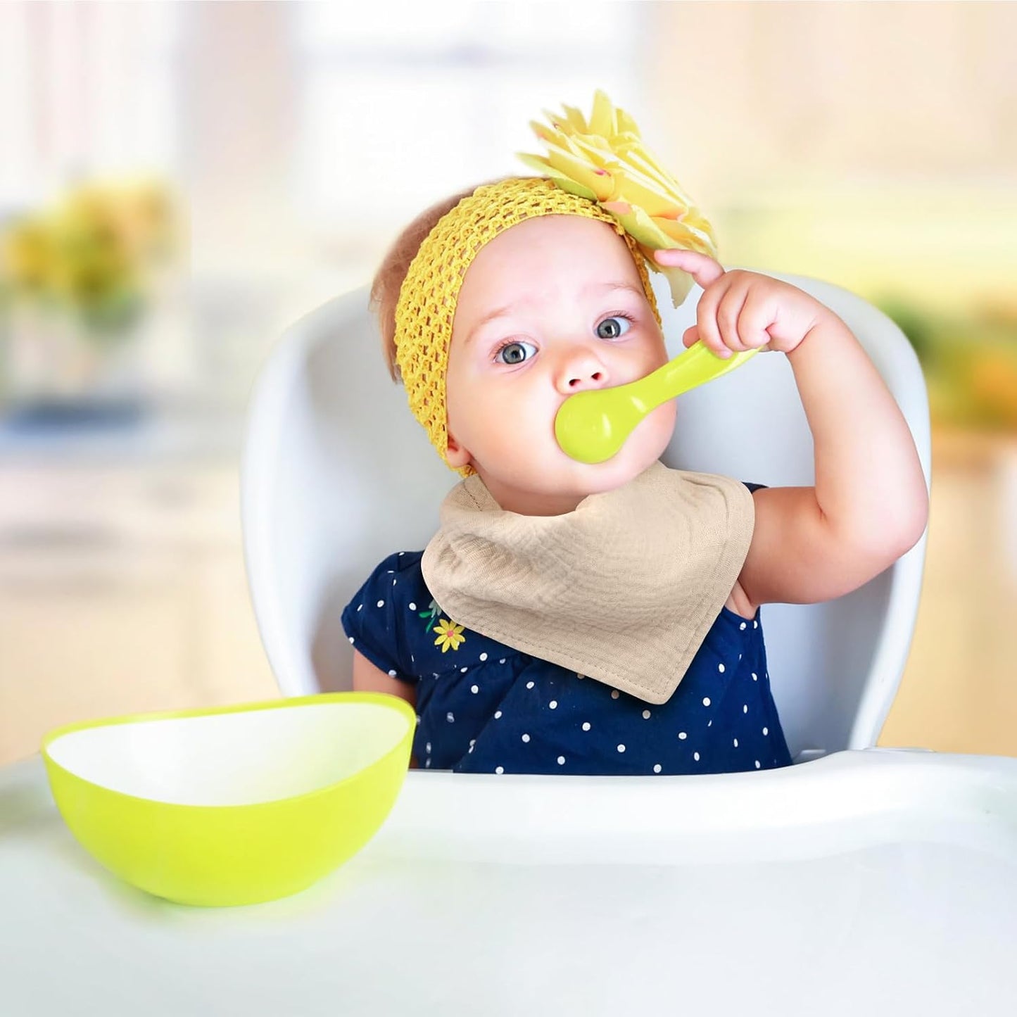 Accmor 10 Pack Muslin Baby Bibs 100% Cotton Bandana Drool Bibs for Baby Girls BoysTeething and Drooling