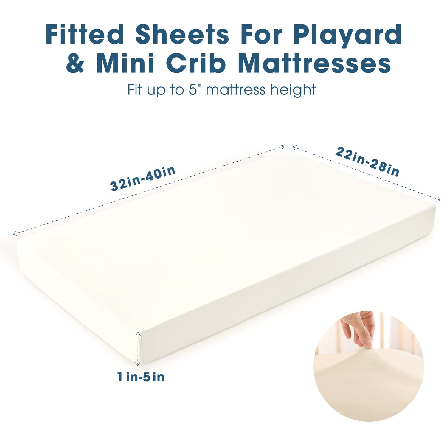 GRSSDER Mini Crib Sheets Fitted, Pack and Play Sheets 2 Pack, Ultra Soft Stretchy Pack N Play