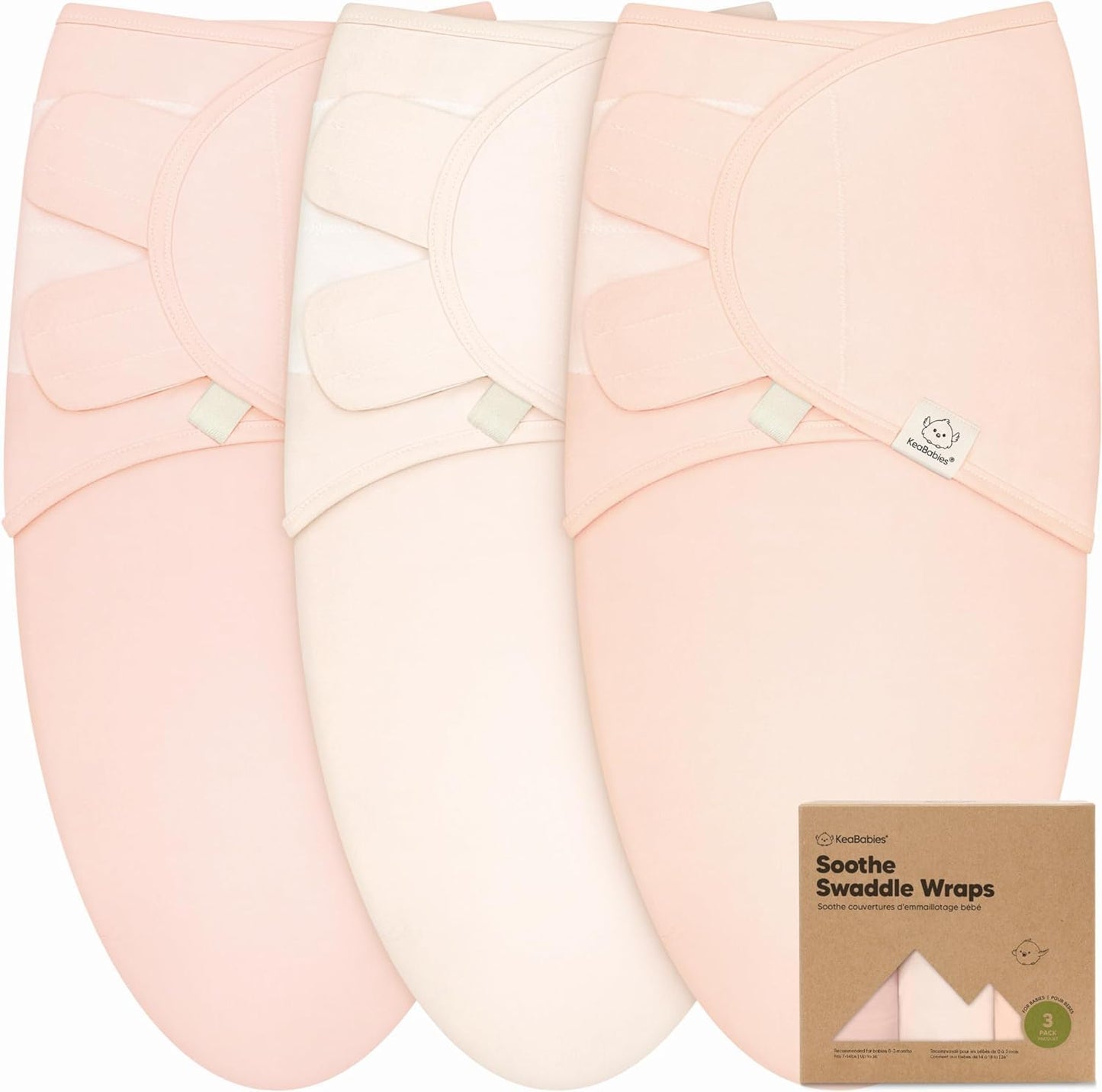 3-Pack Organic Baby Swaddle Sleep Sacks - Swaddles for Newborns, Infant 0-3 Months, Baby Girls