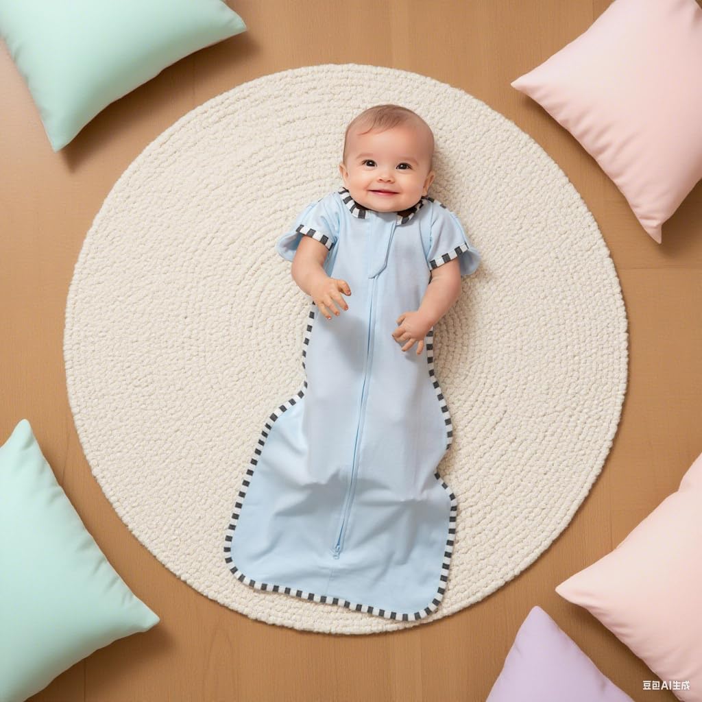 Baby Swaddle Blanket for Newborns and Infants,2-Piece Set Infant Pajamas,Bidirectional Zipper,Easy